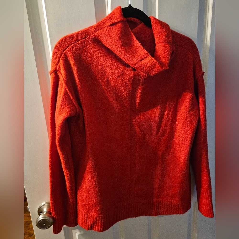 Anthropologie John + Jenn Vibrant Red Cowl Neck Sweater